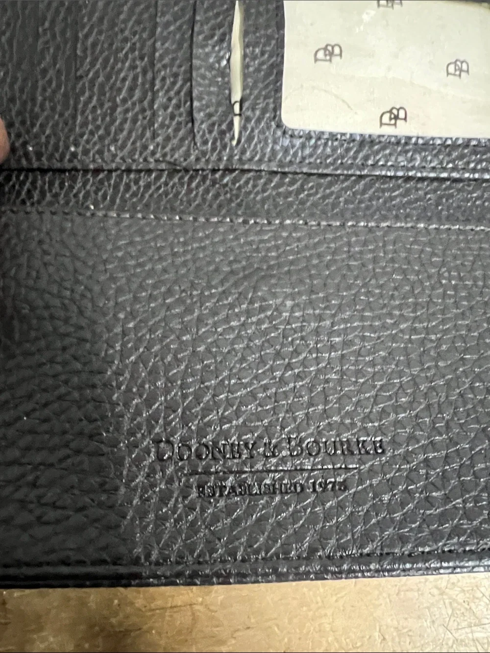 Dooney & Bourke Tan and Black Monogram Wallet